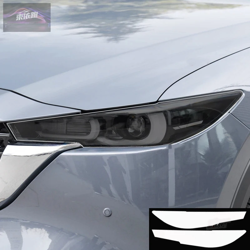 

Защитная пленка для фар автомобиля, прозрачная черная наклейка из ТПУ для восстановления фар, аксессуары для Mazda CX-5 2022-2023, ТПУ