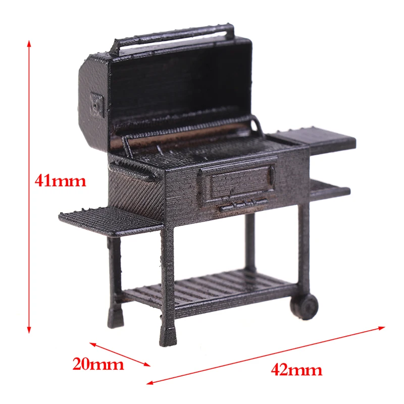 Dollhouse Mini Furniture Bbq Grill, Ornamentos em miniatura, Gadget Doll House, Comida de cozinha para crianças, 1:30