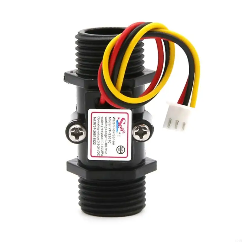 E06B flujo agua Efecto sala Flujo flujo Fluidímetro Contador fluido G1/2 "DC3.5-24V para medidor