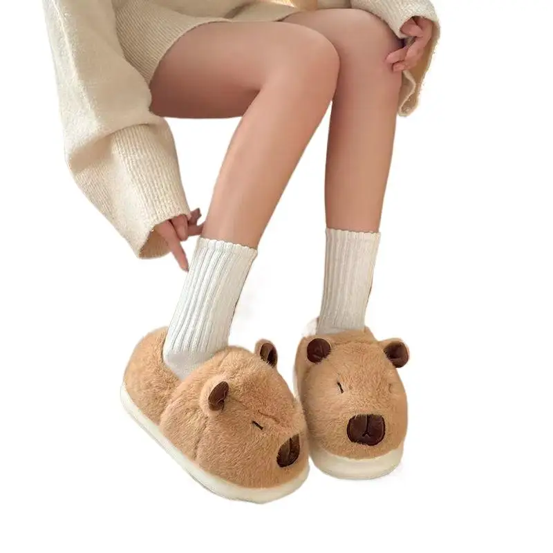 شباشب من الأمام، شباشب منزلية حرارية لطيفة، شباشب مريحة منفوشة للزوجين غير قابلة للانزلاق للرجال والنساء