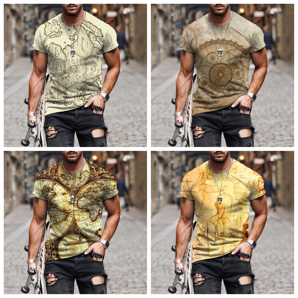 

Новинка 2025, мужская быстросохнущая футболка с 3d принтом, американская модная тенденция, спортивная футболка, удобная и повседневная, с короткими рукавами Y2K