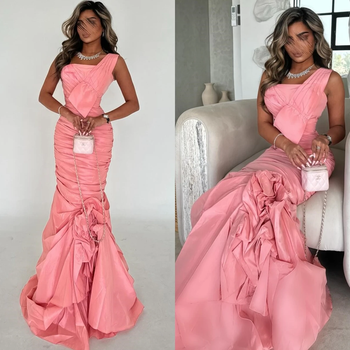 Maßgeschneiderte Meerjungfrau mit einer Schulter, ärmellos, elegantes klassisches Abendkleid, zarte Promi-Kleider, modisches Temperament-Partykleid