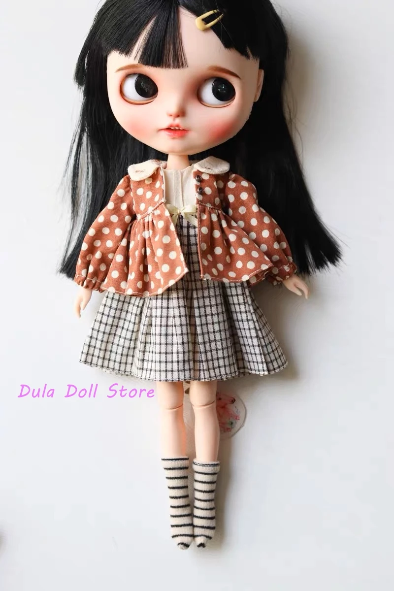 2026 Dula Doll Clothes Dress Polka dot coat skirt Blythe Qbaby ob24 ob22 ob11 Azone Licca ICY JerryB 1/6  Doll Accessories