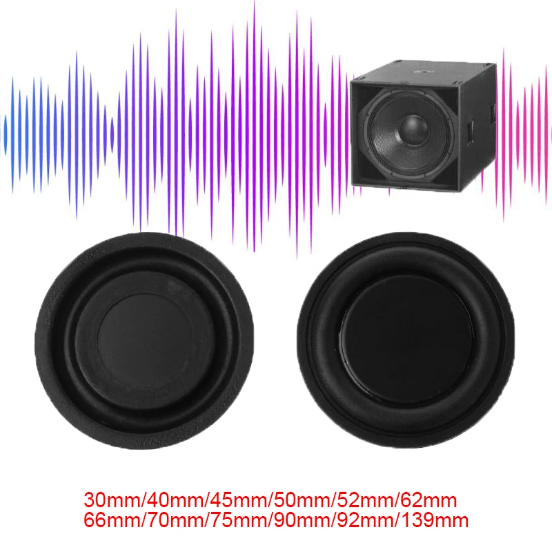 2PCS Audio Bass Diafragma Vibração Membrana Passiva Radiador Subwoofer Speaker Repair Parts Bass Rubber Theater Acessórios