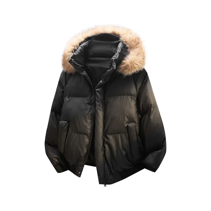 Detachable Big Fur Collar Men Winter PU Leather Jacket Plus Size 5XL-M Thick Warm Loose Men's Casual Jackets and Coats 3Colors