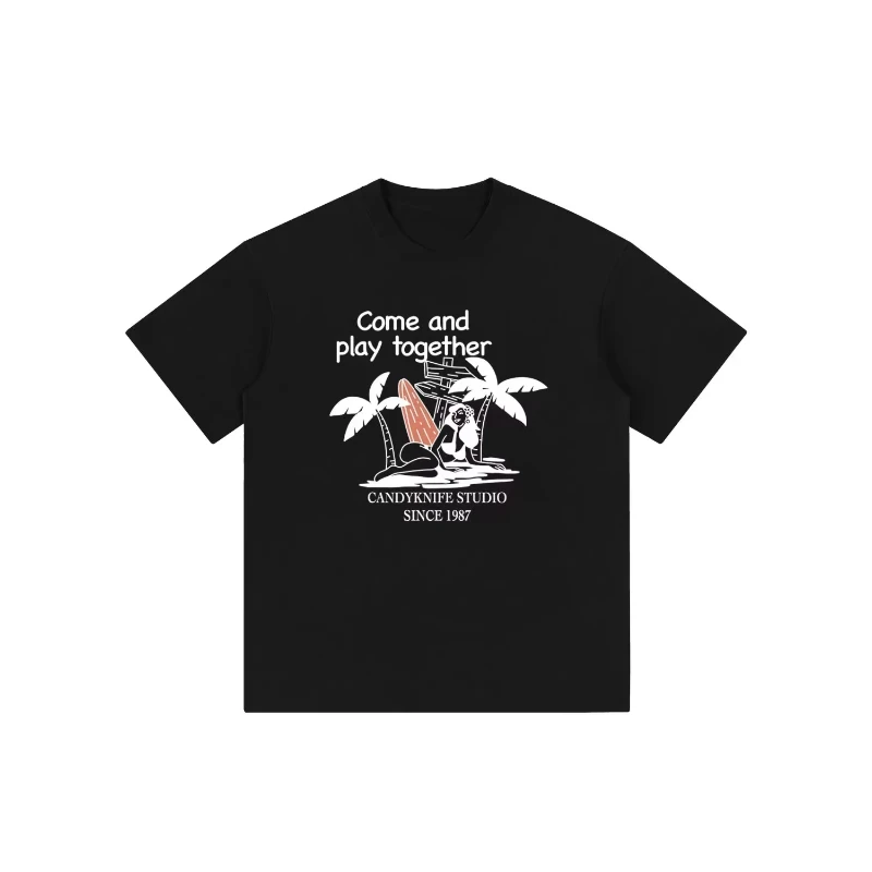 تيشيرتات من القطن الخالص بأكمام قصيرة للرجال والنساء بأنماط مطبوعة هي أنماط شعبية للصيف والخريف والشتاء