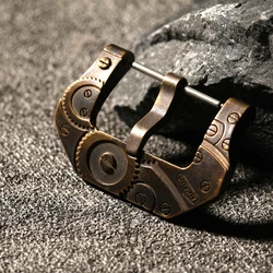 Pure Bronze Watch Buckle, Old Vintage Bronze Buckle 24MM Brown, Vintage Style Bracelet, Men's Watch Bracelet, Suitable for Bronz