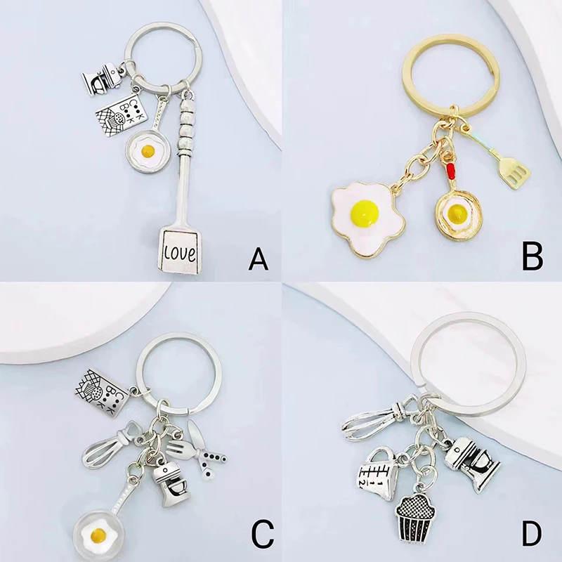 

Новый брелок для готовки, кольцо для ключей для ужина, книга для готовки, нож и вилка, венчик, блендер, сковорода, брелок, подарок шеф-повара, украшения ручной работы