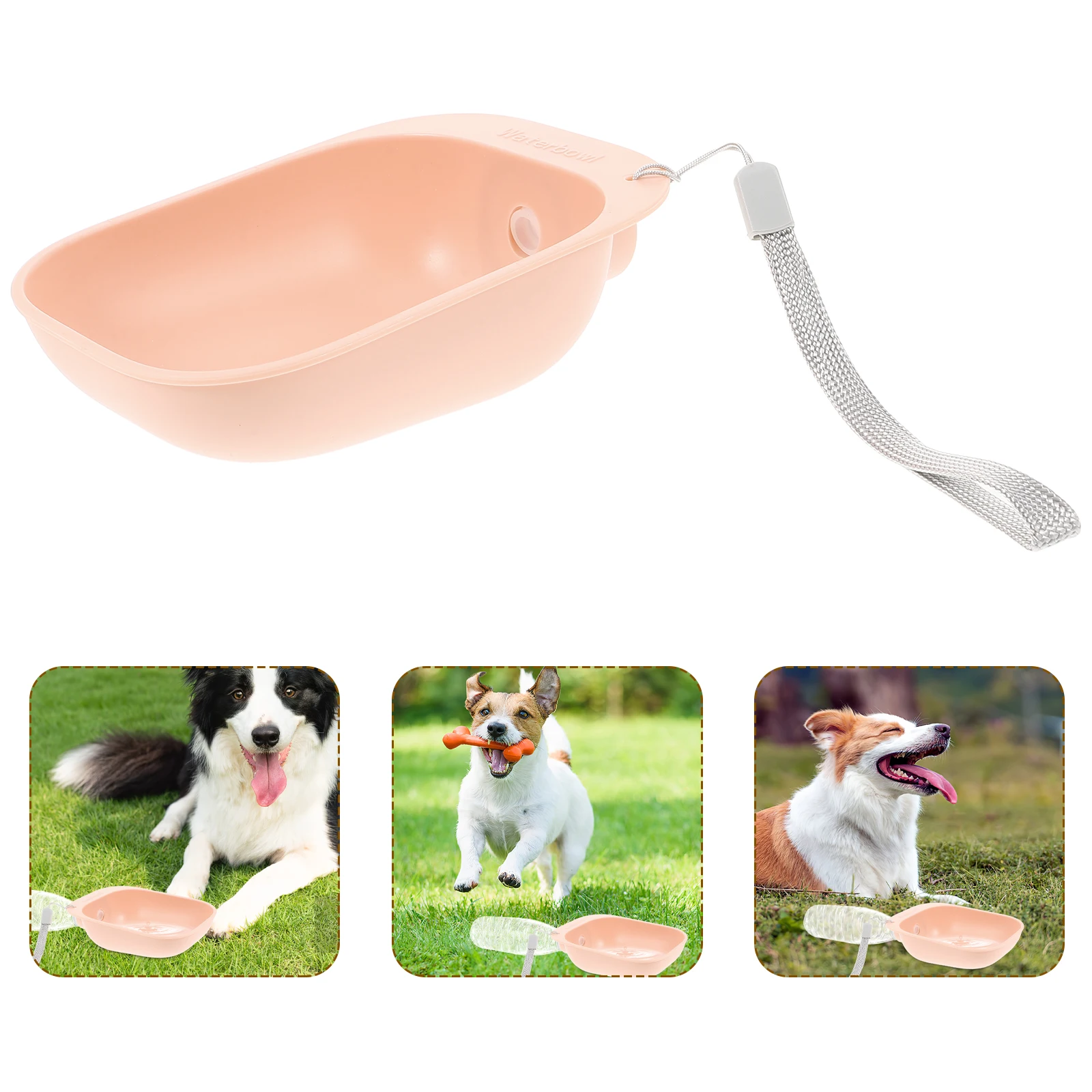 

New Pet Feeder Pink Portable Dog Bowl Connector Mineral Bottle Pet Water Bottle Drinking Bowl Easy Clean ABS Travel Accessories