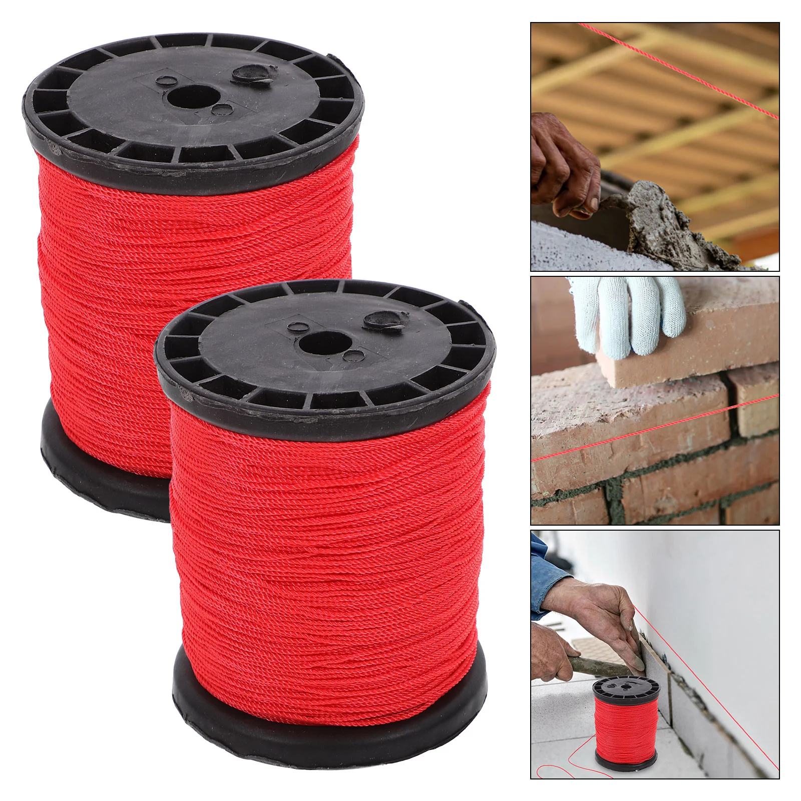 2 Rolls Construction Nylon Line Durable Twine Twisted Beads Building Lines Thread For Masonry Lace Ribbon Jute