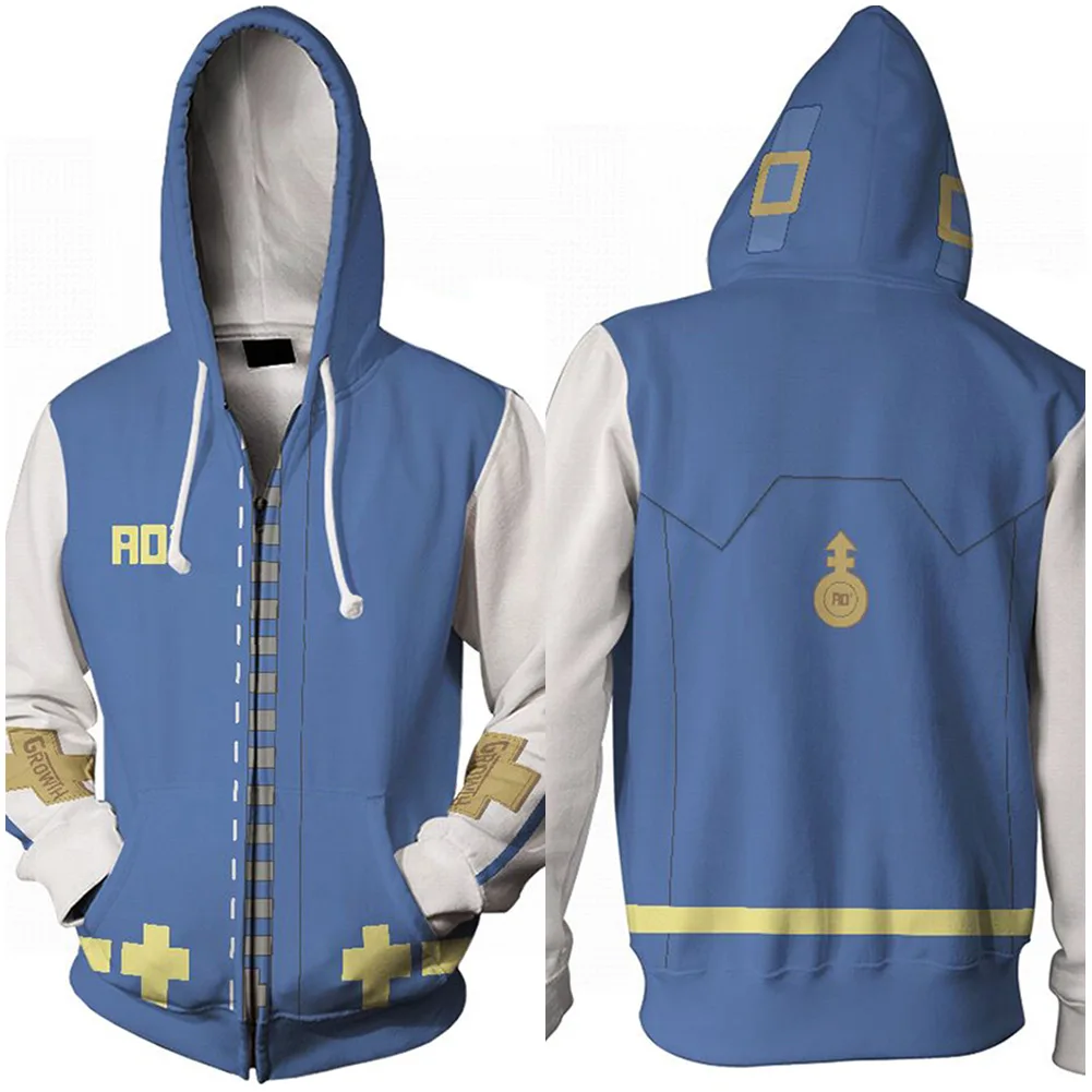 Guilty Gear Bridget-Sudadera con capucha para hombre y mujer, ropa de calle informal con estampado 3D, chaqueta con cremallera