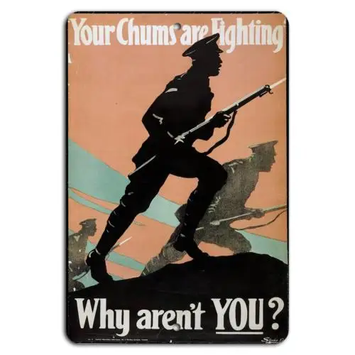 Join the Fight: Your Chums Are Calling!-Aluminum-tin sign