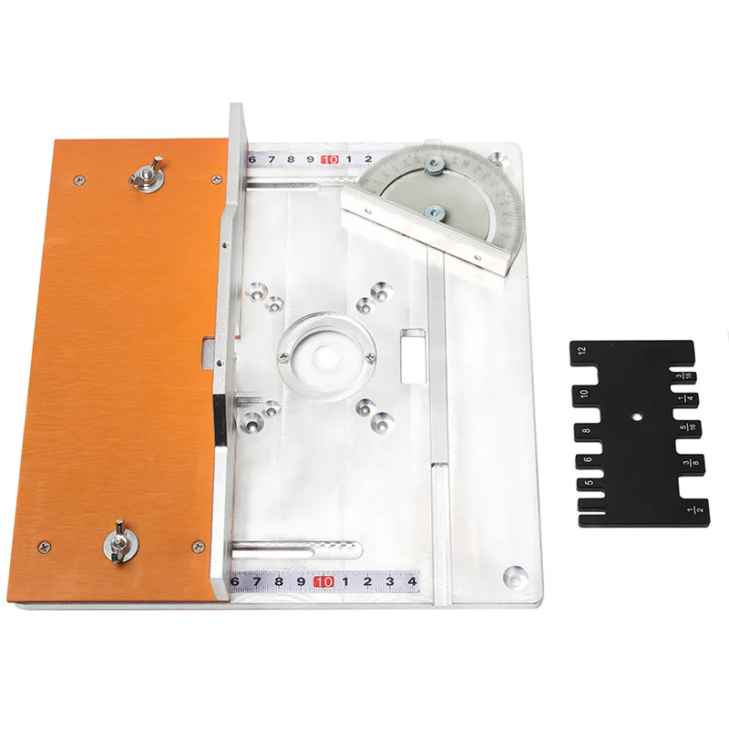 Aluminium Router Table Insert Plate Electric Wood Milling Flip Board with Miter Gauge Guide Set Table Saw Woodworking Workbench