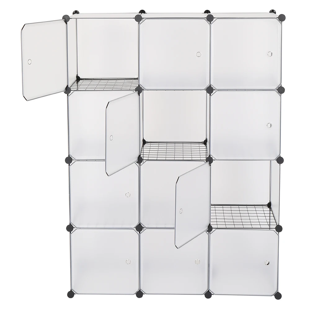 Scaffale portaoggetti a 12 cubi Scaffale a cubo Libreria Scaffale Organizzatore Armadio Organizzatore di giocattoli Colore bianco
