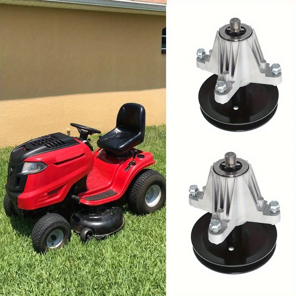 

918-06991 618-06991 285-216 2 Pcs Spindle AssemblyWtih Pulley Replacement for Troy Bilt Tb42 Pony Bronco Tb42 7-Speed Lawn Mower
