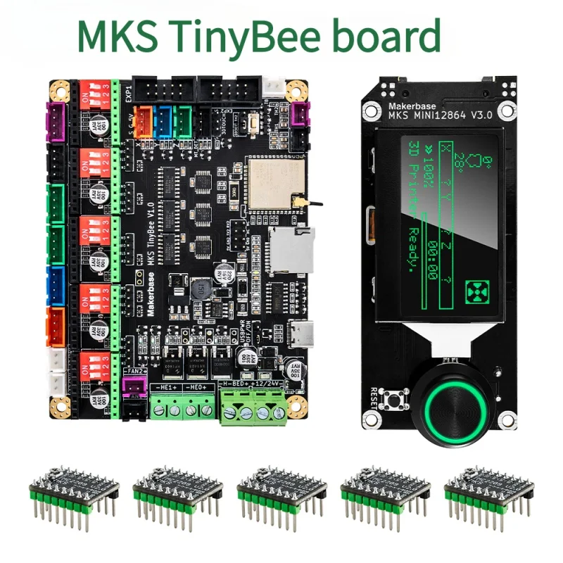 

MKS TinyBee 3D Printer Control Panel ESP32 MCU tmc2209 Stepper Motor Drive TFT 12864 screen wifi feature WEB control