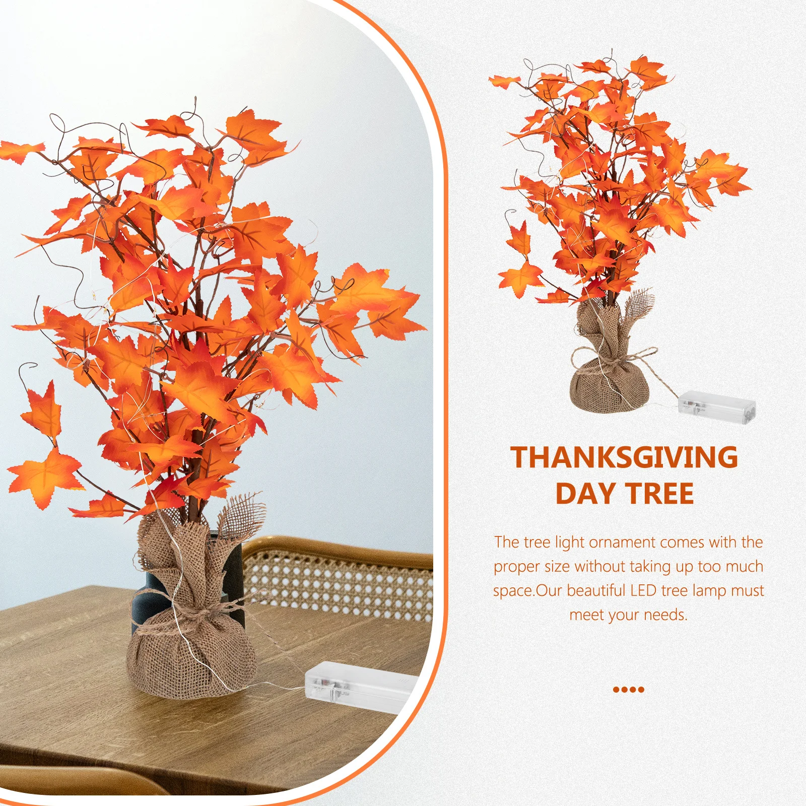 القيقب مصابيح إضاءة للمناظر الطبيعية مضيئة شجرة عيد الشكر سطح المكتب شكل مصباح داخلي الخريف Led ديكور مهرجان شجرة فرع زخرفة #4