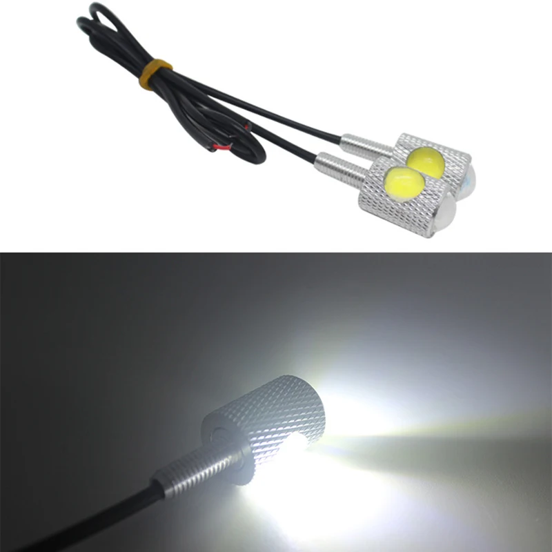 2pcs Motorcycle Eagle Eye Daytime Running Light Strobe Super Bright Fog Lamp Headlight 12V Driving Reverse Backup Light Flasher