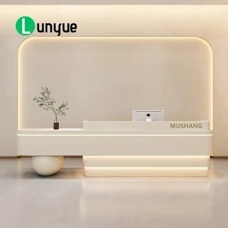 QT-51 Wood Modern Luxury Reception Desk for Hotel Office Building Commercial Use