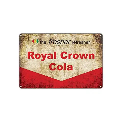 Fsdva The Fresher Refresher Royal Crown Cola Soda RC Vintage estaño cartel decoración de pared