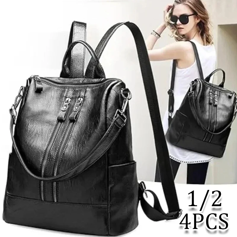 Leather Backpack Female Travel Bag Wild Large Women Fashion Bag Leather Waterproof Anti theft Shoulder Bags Handbags Ladies