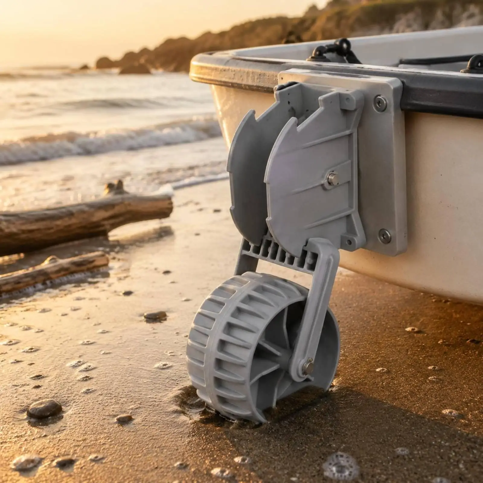 Boat Launching Wheel Frame Engineering Plastic Towing Gear for Inflatable Canoe Rubber Boat Moving Support
