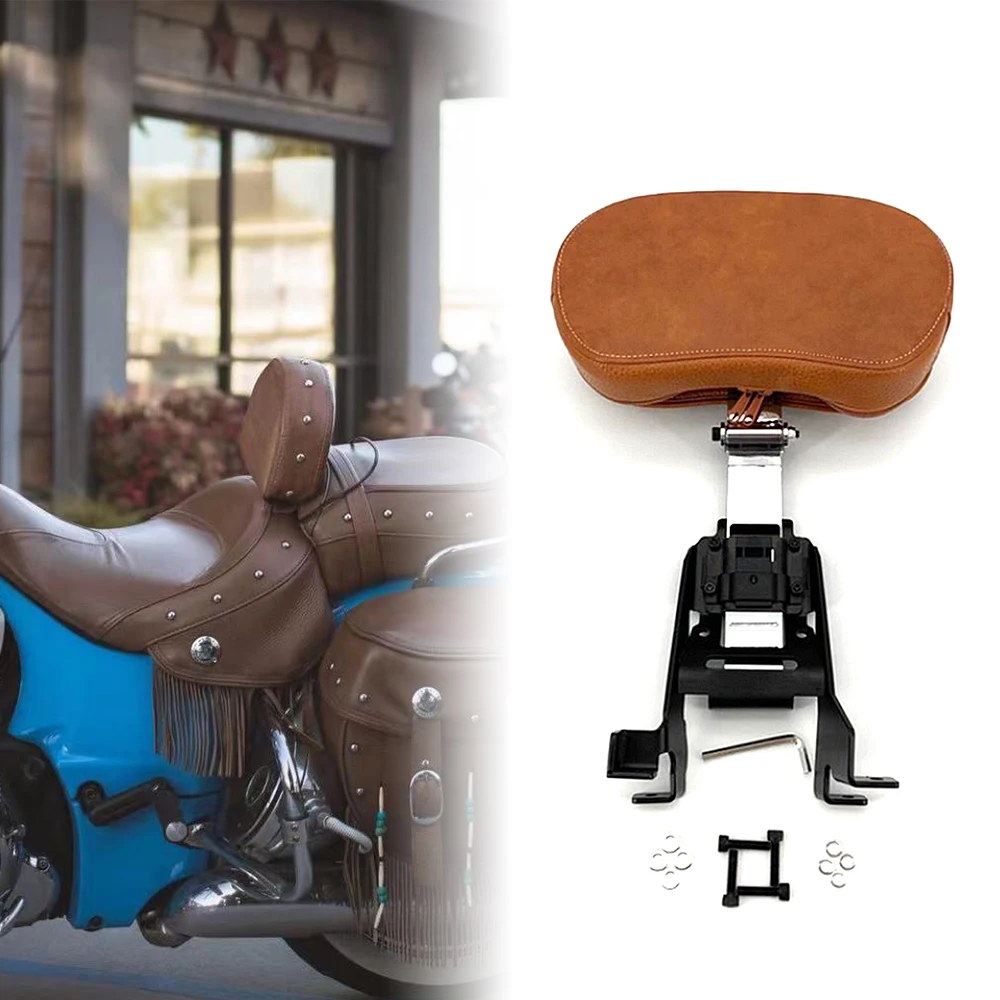 Motorcycle Accessories Adjustable Plug In Driver Rider Backrest Pad For Indian Chief Roadmaster Chieftain Springfield 2014-up