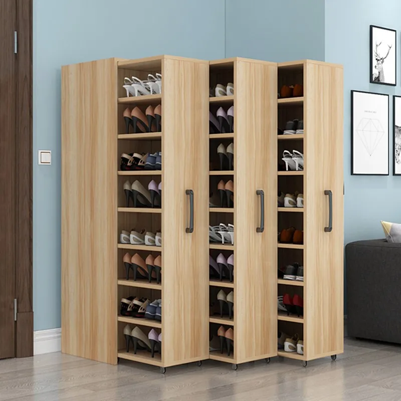 Push-pull dust-proof shoe cabinet household door large-capacity gap with wheel shoe rack crevice drawer type movable