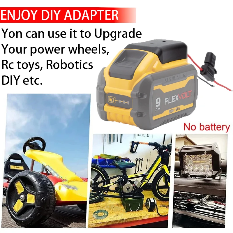 DIY Adapter for DeWalt 20/60V Li-Ion Battery DIY Adapter for Robot Toy Car Power Lun DIY Power Supply Power Tool Accessories