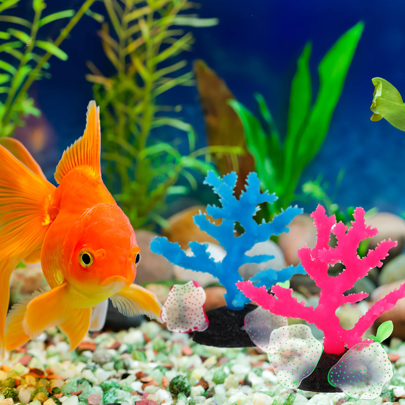 

2Pcs Simulation Corals for Aquarium Landscaping Safe for Fish Freshwater Saltwater Stable Resin Base Simulation Corals Decor