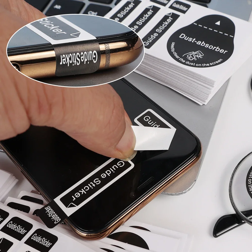 50PCS Dedust Absorber Sticker Cleaners Cleaning Tool for Watch Cellphone Computer Screen Protector Dust Removal Stickers