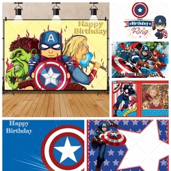 Marvel Captain America Superhero Boy Kid Gifts Birthday Party Backdrop Custom Kid Room Decor Photography Studio Props Background