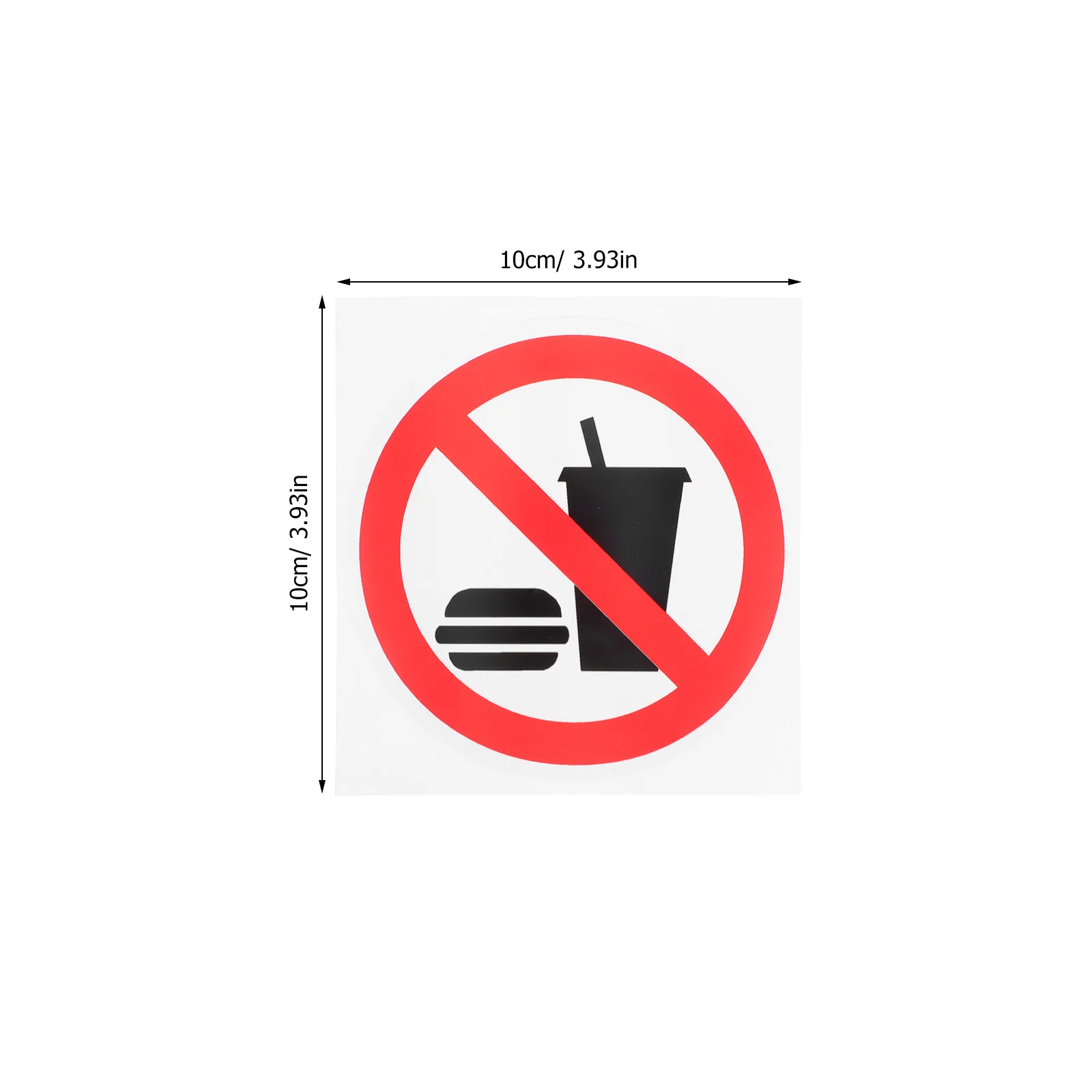 5Pcs No Food Drinks Prohibition Sign Sturdy Adhesive Workplace Safety Decal for Office Kitchen Warehouse Clear Communication