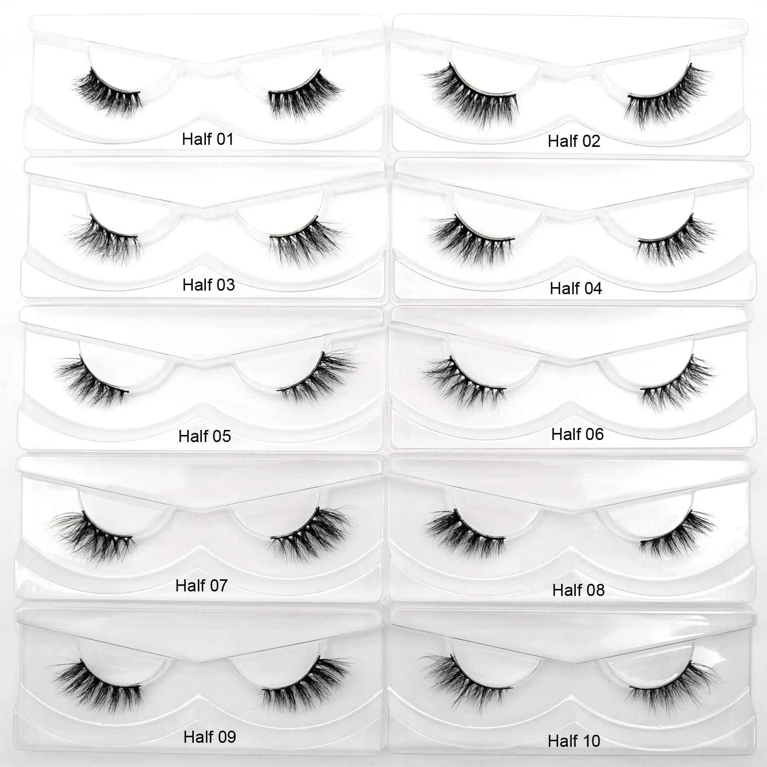 30/60/100Pairs Half Lashes 3D Mink Lashes Natural False Eyelashes Faux Cils Makeup Wholesale Fake Eyelash Extension maquiagem