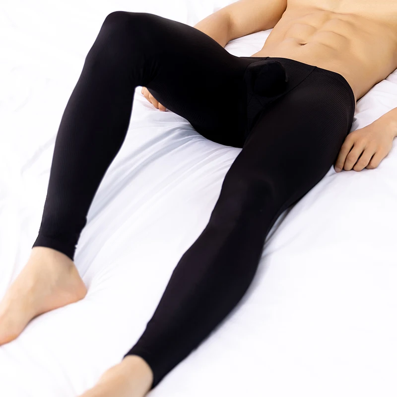 

Men Slim Fit Body Soft Elastic Thermal Long Johns Pants Breathable Homewear Autumn Winter Thermal Underwear Bottoms
