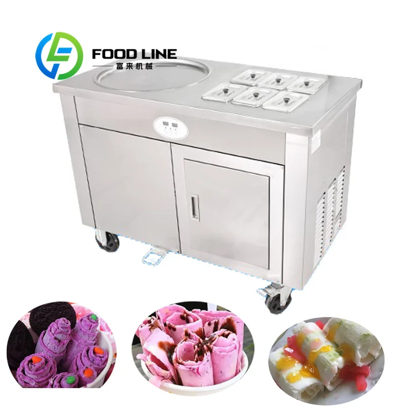 

Fast Cooling Thai Ice Cream Roll Machine Rapid Temperature Drop Design Shorten Raw Material Freezing And Rolling Time