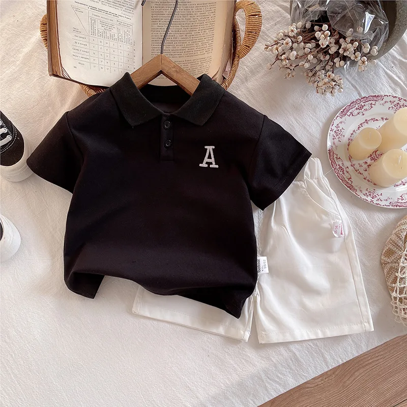 신생아 남아 여름옷 핫세일 유아 아동 남아 셔츠 만화 상의 데님 반바지 바지 의상 세트 아기옷