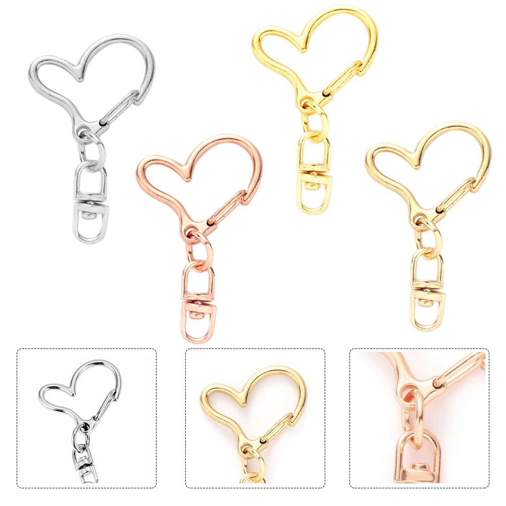 

40pcs Heart Shape Zinc Alloy Keychain Clasps Lightweight Durable Claw Buckle Swivel for DIY Crafting Jewelry Making