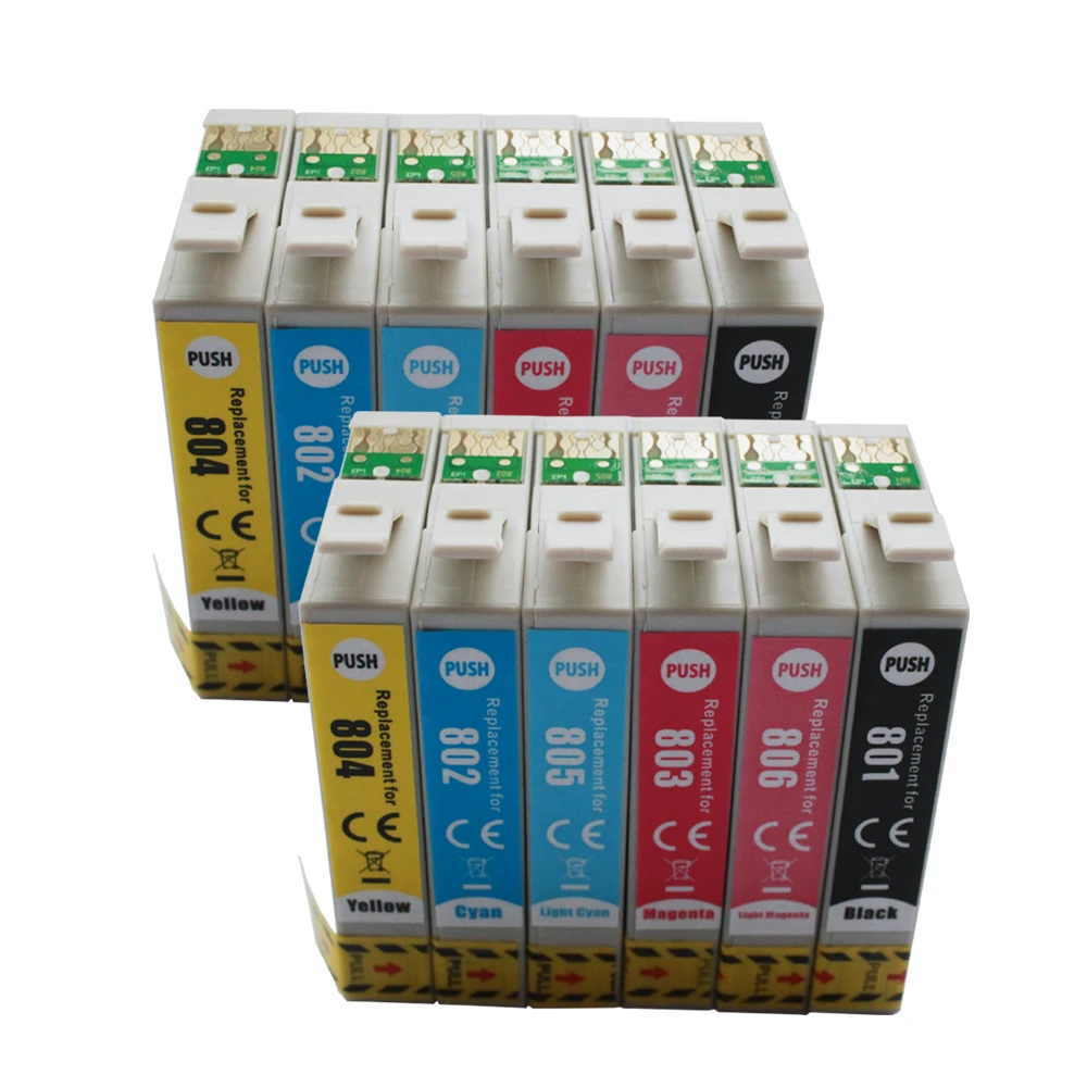12 INK CARTRIDGES FOR COMPATIBLE EPSON STYLUS PHOTO P50 R265 R285 R360 RX560 RX585 RX685 PX700W PRINTER T0801-T0806 T0807XL