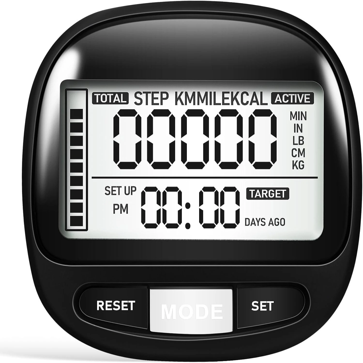 Large, accurate, and reliable 3D digital pedometer for walking - perfect clip-on step tracker for adults of all ages - suitable 