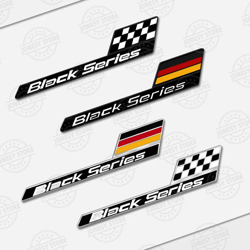 Auto Metal Black Series Logo 3D Badge Lettering Decals Trunk Sticker For AMG W204 W205 W126 W176 W212 C63 E63 S63 Car Styling