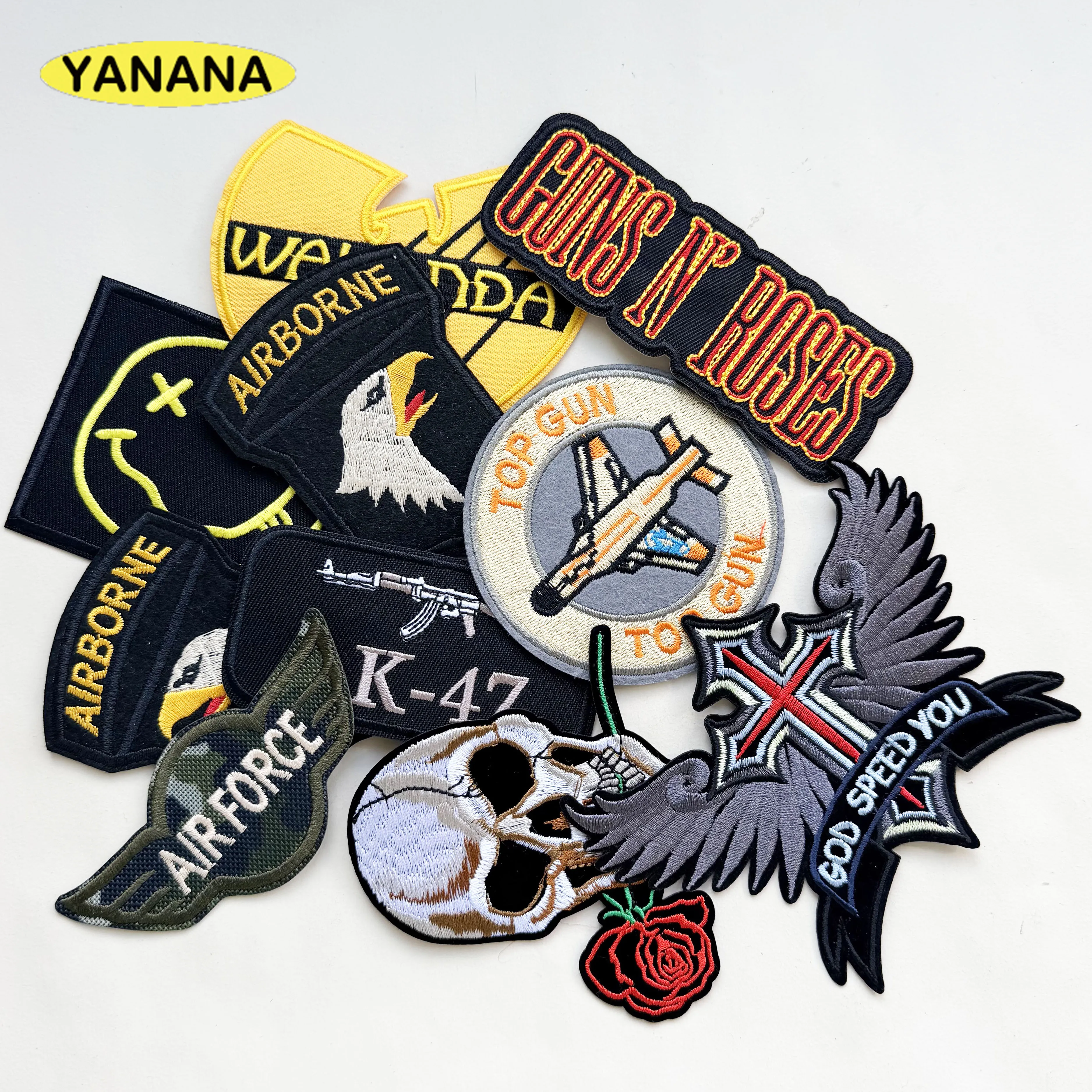10 PCS/Lots Rock Patch Badges Embroidered Iron On Patches for Jackets Jeans For Clothing DIY Embroidered Sewing Decoration