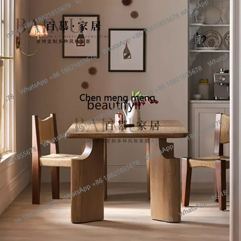 New arrive Medieval style simple household solid wood dining table Nordic retro B & B hotel cafe reception long table