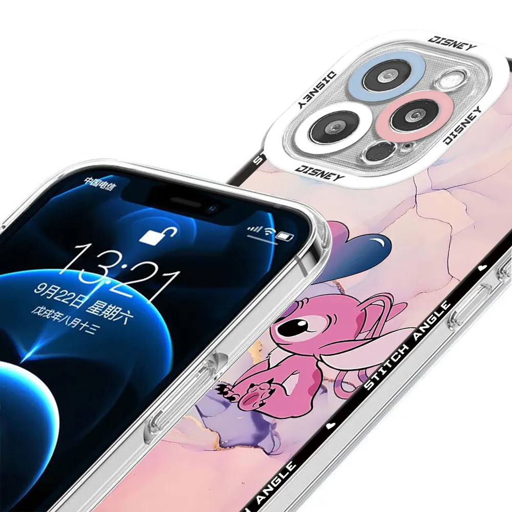 Transparent Soft Luxury Case for Samsung Galaxy S23 FE S21 S20 FE S22 Plus S24 Ultra S22 Ultra S21 Ultra Disney Stitch Cover