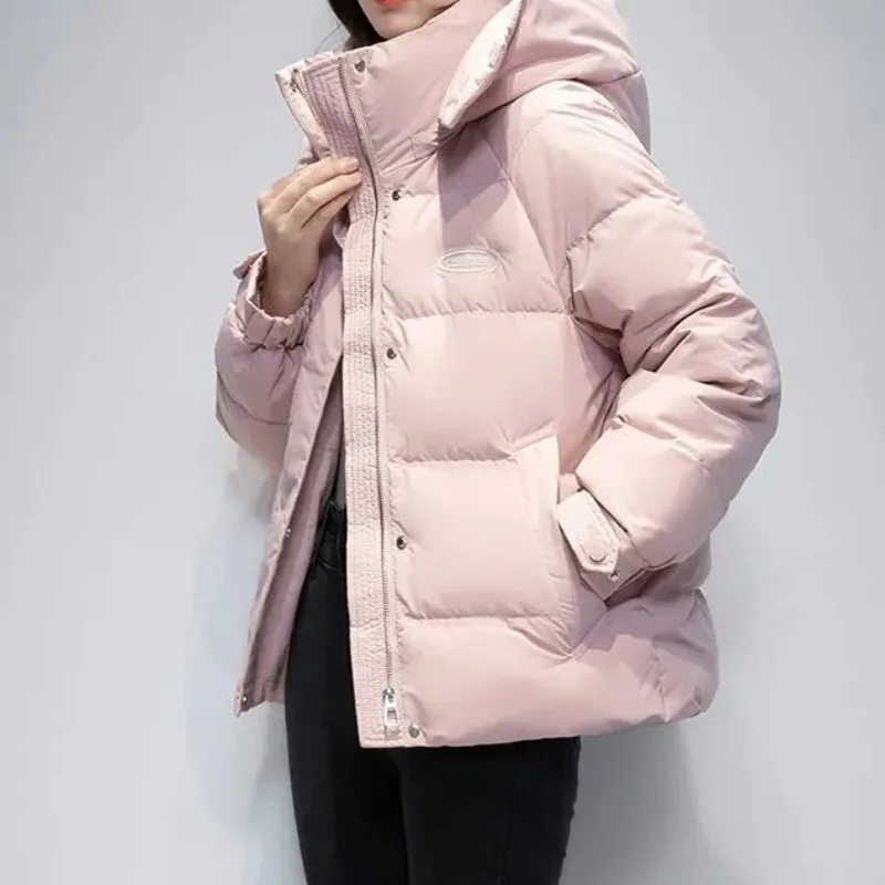 

New Women's ort down Cotton Jaet Thiened Bread Sle Winter Coat Korean Version Small Size Faion Outerwear