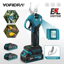 YOFIDRA 30mm Brushless Electric Pruner Shear 2 Gears Cordless Tree Pruning Electric Cutting Scissors For Makita 21V Battery Pin