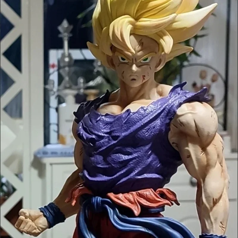 45cm Dragon Ball Handmade Initial Super Wukong Super Carot Large Battle Damaged Wukong Super Saiyan Gk Model Statue Gift