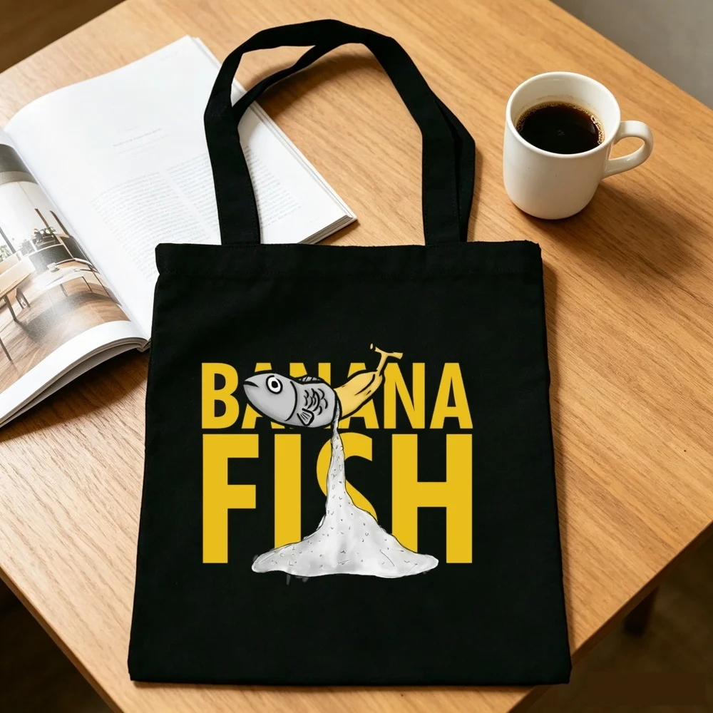 Banana Fish tote bag personnalisable grocery shoulder  y2k canvas  femme