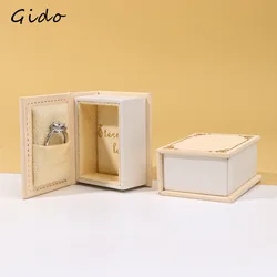 Clamshell Book Ring Jewelry Box Small Red Book European Creative Magnetic Jewelry Gift Box in Stock