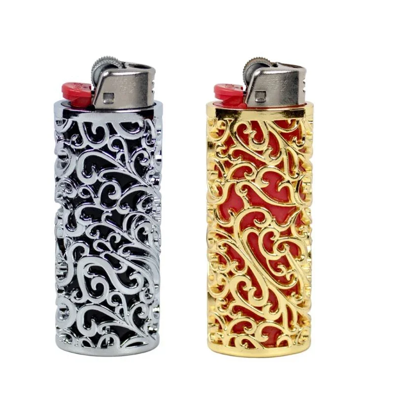 Retro Metal Lighter Case with Hollow Out Design, Sleeve Cover, Ideal Gift for Smokers and Collectors